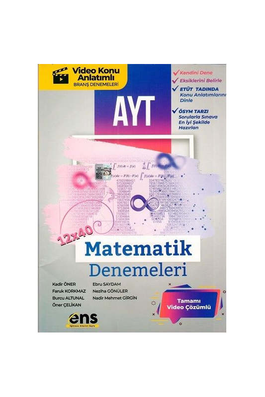 Matematik Kitabı, AYT Kitap, Deneme Kitabı, ENS Yayıncılık 9786057473561