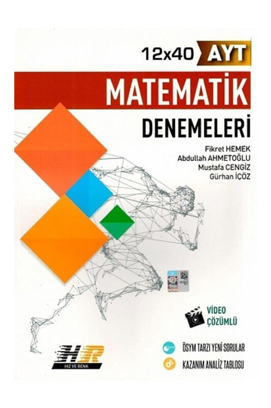 Matematik Kitabı, AYT Kitap, Deneme Kitabı, Hız ve Renk Yayınları 9786057530837