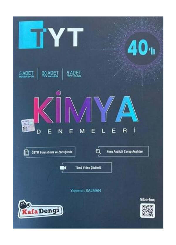 TYT Kitap, Kimya, Deneme Kitabı, Kafa Dengi Yayınları 9786257079464