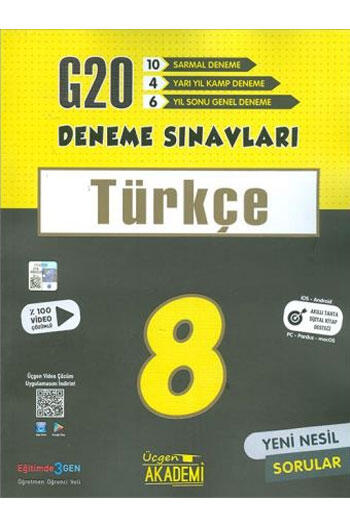 Türkçe, Deneme Kitabı, Üçgen Akademi 9786257152082