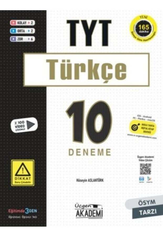 TYT Kitap, Türkçe, Deneme Kitabı, Üçgen Akademi 9786257152341