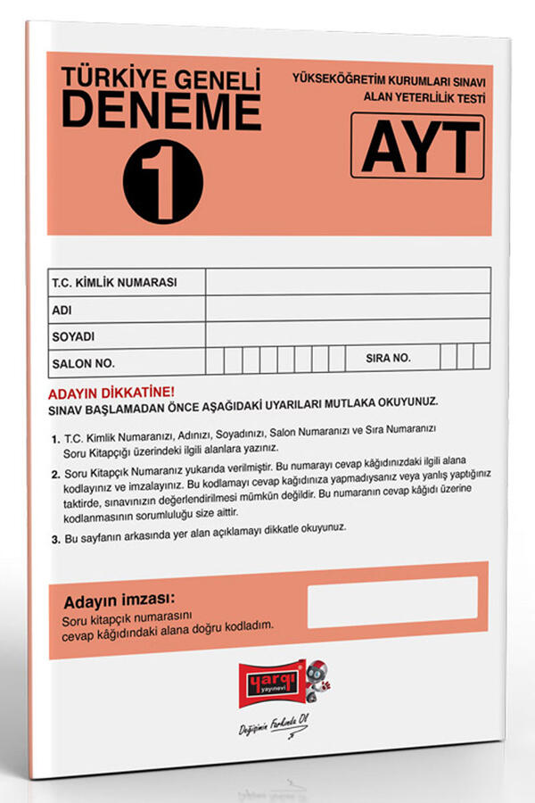 AYT Kitap, Deneme Kitabı, Yargı Yayınları 9786254422447