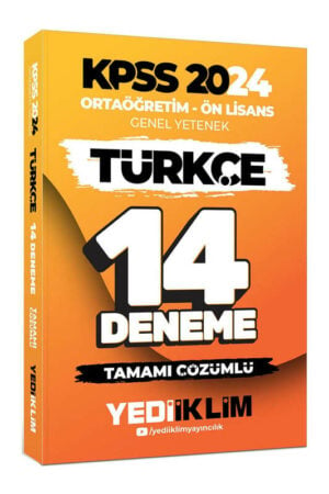 KPSS Kitap, Türkçe, Deneme Kitabı, Yediiklim Yayınları 9786254313349