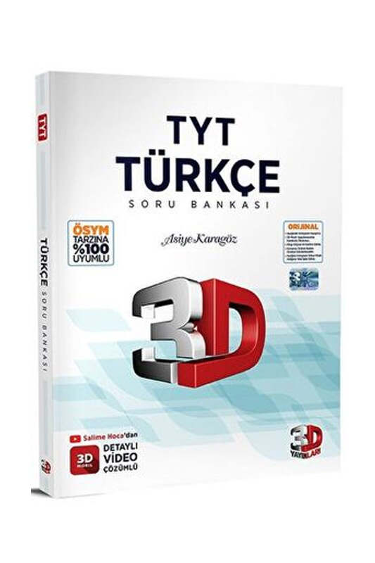TYT Kitap, Türkçe, Soru Kitabı, 3D Yayınları 9786051949314