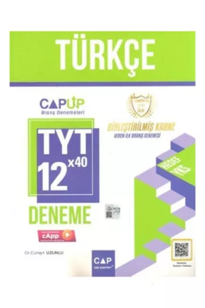 2024, TYT Kitap, Türkçe, Deneme Kitabı, Çap Yayınları 9786258225594