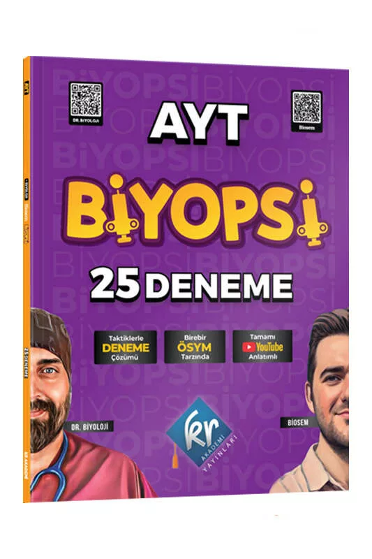 2024, Biyoloji Kitabı, AYT Kitap, Deneme Kitabı, KR Akademi 9786256374188