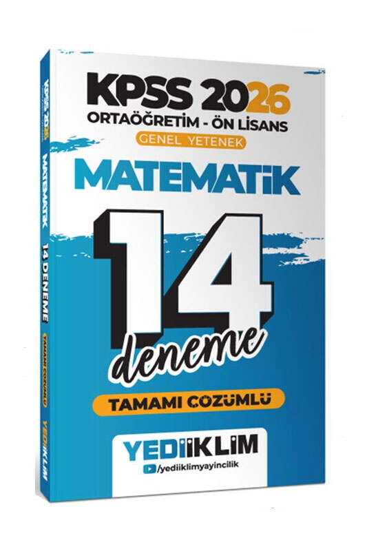 2026, Matematik Kitabı, KPSS Kitap, Deneme Kitabı, Yediiklim Yayınları 9786254319570