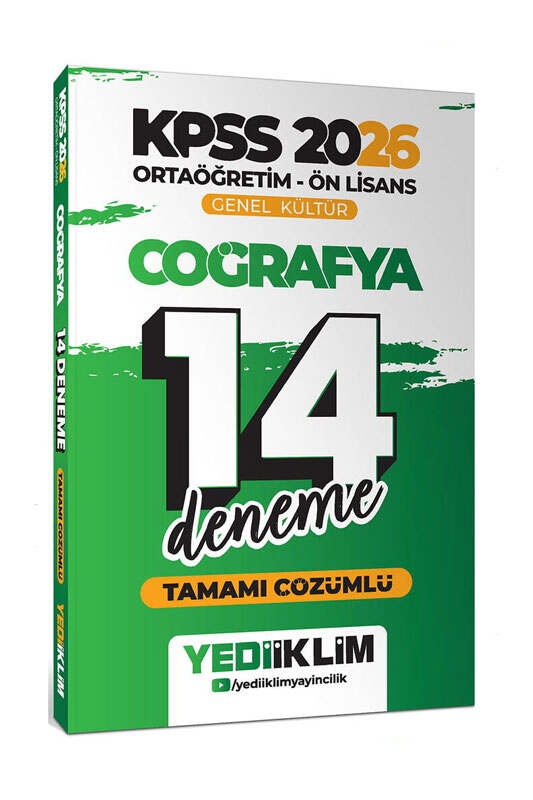 2026, KPSS Kitap, Coğafya, Deneme Kitabı, Yediiklim Yayınları 9786254319556