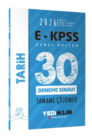 2026, KPSS Kitap, Tarih, Deneme Kitabı, Yediiklim Yayınları 9786254319532