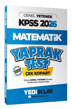 2026, Matematik Kitabı, KPSS Kitap, Yaprak Test Kitabı, Yediiklim Yayınları 9786254319877