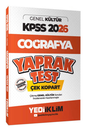 2026, KPSS Kitap, Coğafya, Yaprak Test Kitabı, Yediiklim Yayınları 9786254319860