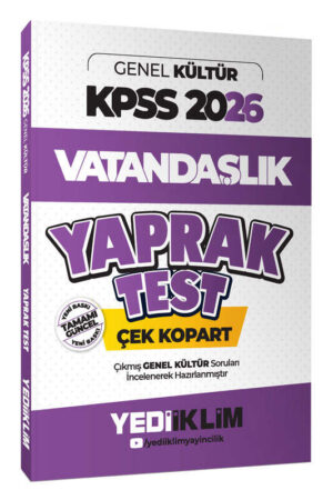 2026, KPSS Kitap, Yaprak Test Kitabı, Yediiklim Yayınları 9786254319846
