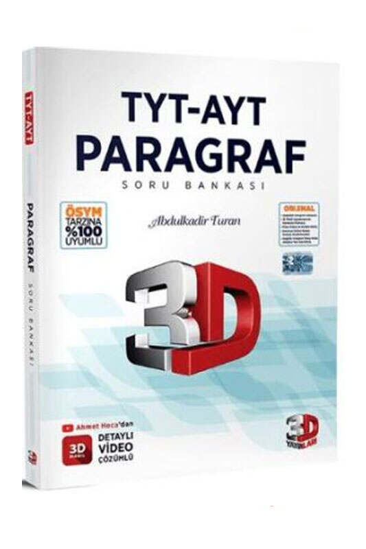 TYT Kitap, AYT Kitap, Soru Kitabı, 3D Yayınları 9786259521213