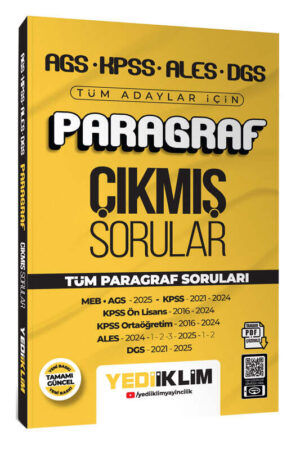 KPSS Kitap, ALES Kitap, Çıkmış Soru Kitabı, Yediiklim Yayınları 9786255836397