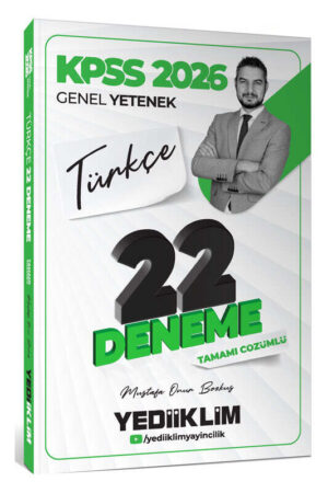 2026, KPSS Kitap, Türkçe, Deneme Kitabı, Yediiklim Yayınları 9786255836670