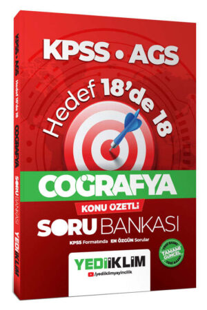 KPSS Kitap, Coğafya, Soru Kitabı, Yediiklim Yayınları 9786255836656