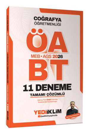 2026, ÖABT Kitabı, Coğafya, Deneme Kitabı, Yediiklim Yayınları 9786255781086