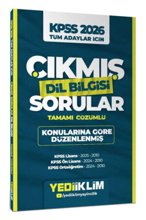 2026, KPSS Kitap, Çıkmış Soru Kitabı, Yediiklim Yayınları 9786255836892