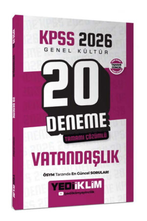 2026, KPSS Kitap, Deneme Kitabı, Yediiklim Yayınları 9786255781222