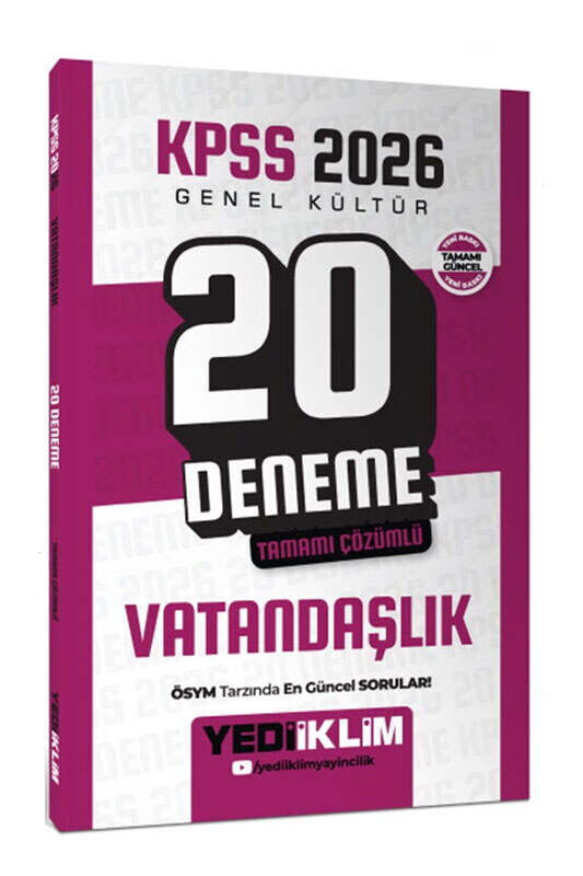 2026, KPSS Kitap, Deneme Kitabı, Yediiklim Yayınları 9786255781222