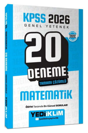 2026, Matematik Kitabı, KPSS Kitap, Deneme Kitabı, Yediiklim Yayınları 9786255781192