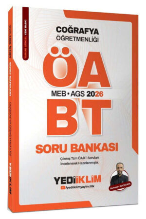 2026, ÖABT Kitabı, Coğafya, Soru Kitabı, Yediiklim Yayınları 9786255781079
