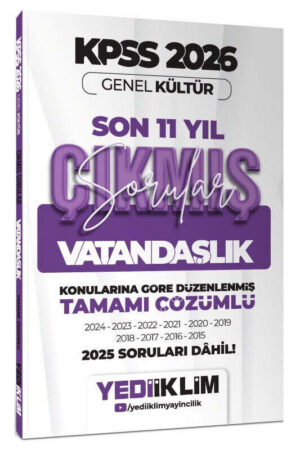 2026, KPSS Kitap, Çıkmış Soru Kitabı, Yediiklim Yayınları 9786255836885
