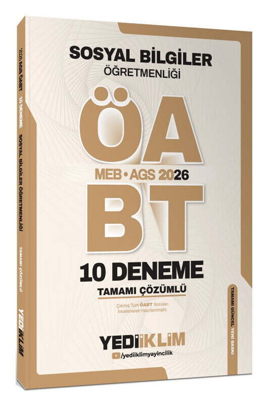 ÖABT Kitabı, Sosyal Bilgiler Kitabı, Deneme Kitabı, Yediiklim Yayınları 9786255781611
