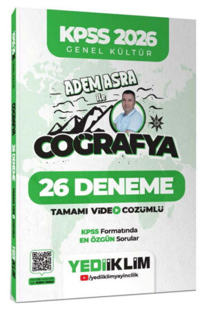 2026, KPSS Kitap, Coğafya, Deneme Kitabı, Yediiklim Yayınları 9786255781581