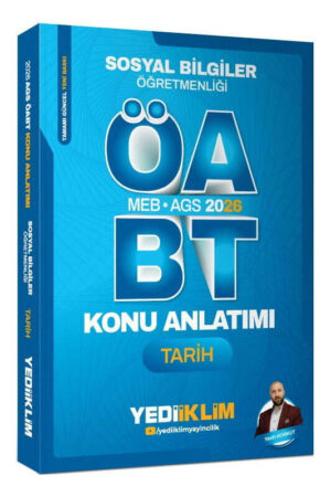 2026, ÖABT Kitabı, Sosyal Bilgiler Kitabı, Tarih, Konu Kitabı, Yediiklim Yayınları 9786255781383