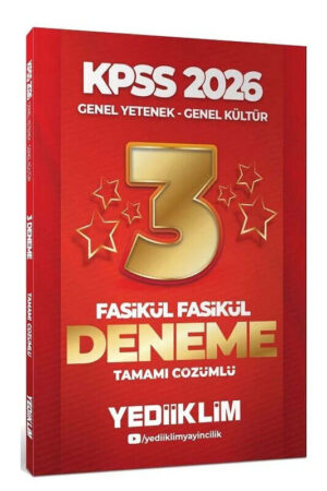 2026, KPSS Kitap, Deneme Kitabı, Yediiklim Yayınları 9786255781567
