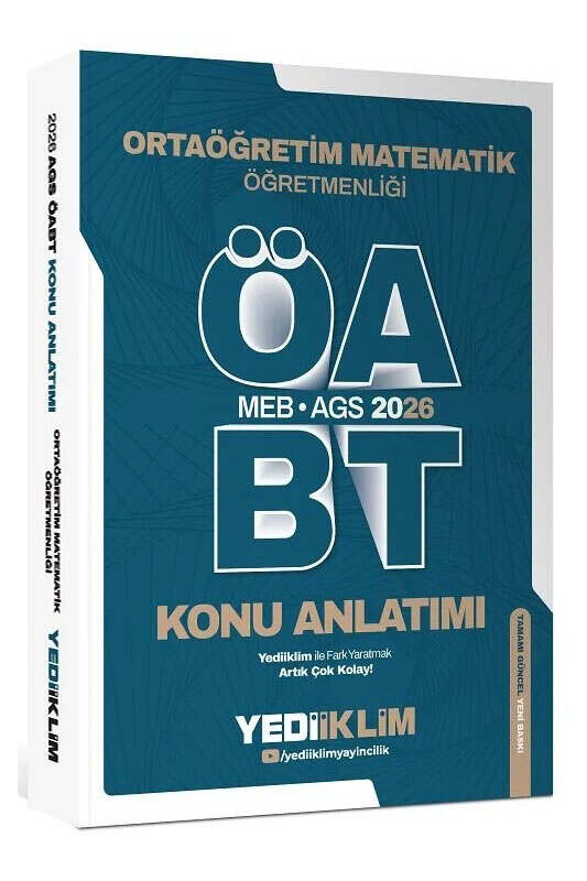 2026, ÖABT Kitabı, Lise, Matematik Kitabı, Konu Kitabı, Yediiklim Yayınları 9786255781451