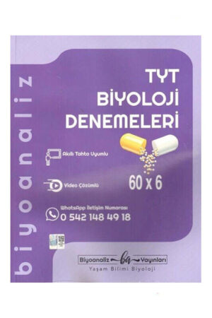 Biyoloji Kitabı, TYT Kitap, Deneme Kitabı, Biyoanaliz Yayınları 9786259963921