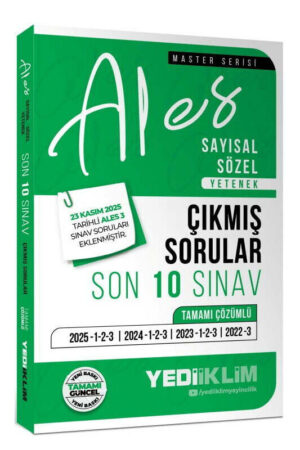 2026, ALES Kitap, Çıkmış Soru Kitabı, Yediiklim Yayınları 9786258537055