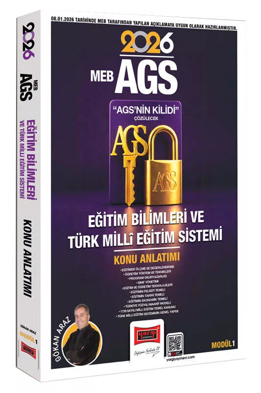 Yargı Yayınları 2026 MEB-AGS Kilidi Eğitim Bilimleri ve Türk Milli Eğitim Sistemi Konu Anlatımı Modül 1