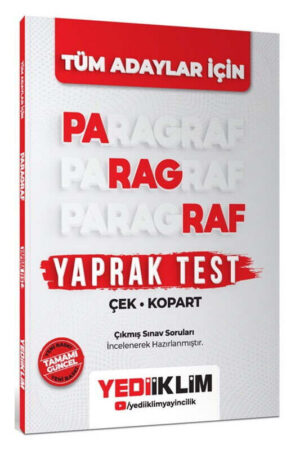 Yaprak Test Kitabı, Yediiklim Yayınları 9786258537277
