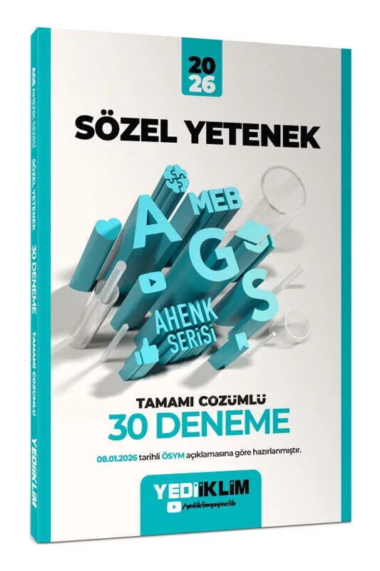 Yediiklim Yayınları 2026 MEB-AGS Ahenk Sözel Yetenek Tamamı Çözümlü 30 Deneme
