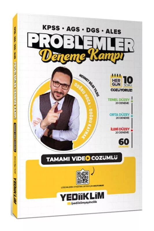 Yediiklim Yayınları KPSS-AGS-DGS-ALES Problemler Tamamı Video Çözümlü Deneme Kampı (60 Deneme)