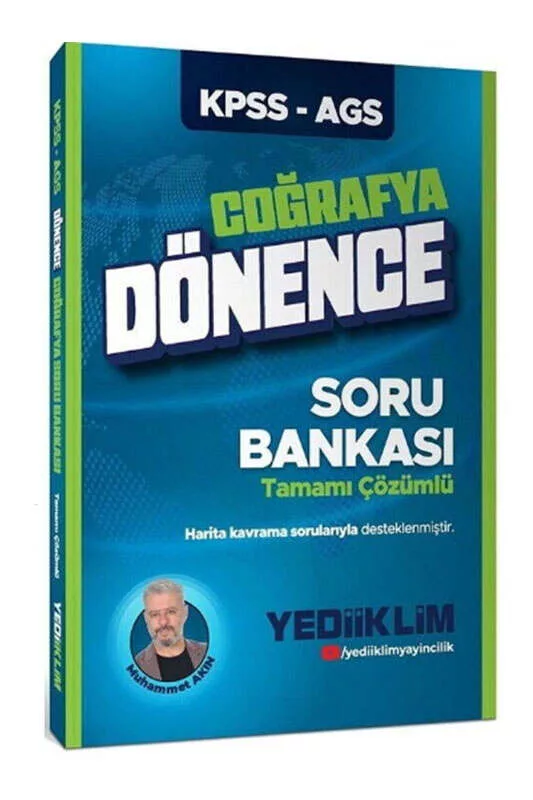 Yediiklim Yayınları KPSS-AGS Dönence Coğrafya Tamamı Çözümlü Soru Bankası