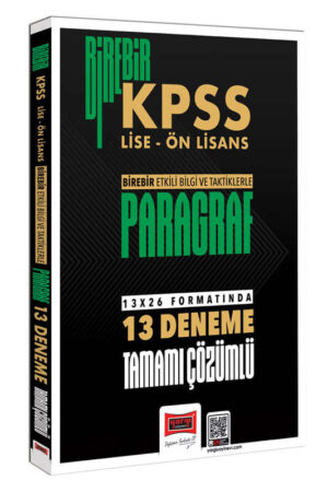 Yargı Yayınları 2026 Birebir KPSS - Lise - Önlisans Paragraf Tamamı Çözümlü 13 Deneme