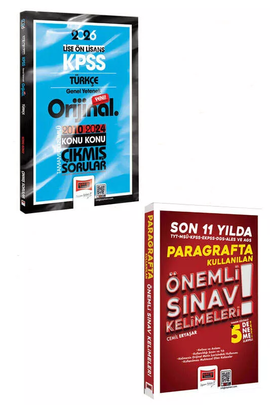 Yargı Yayınları 2026 KPSS Lise-Önlisans Türkçe Orijinal 2010-2024 Konu Konu Çıkmış Sorular ve Son 11 Yılda Kullanılan Paragraf Kelimeleri