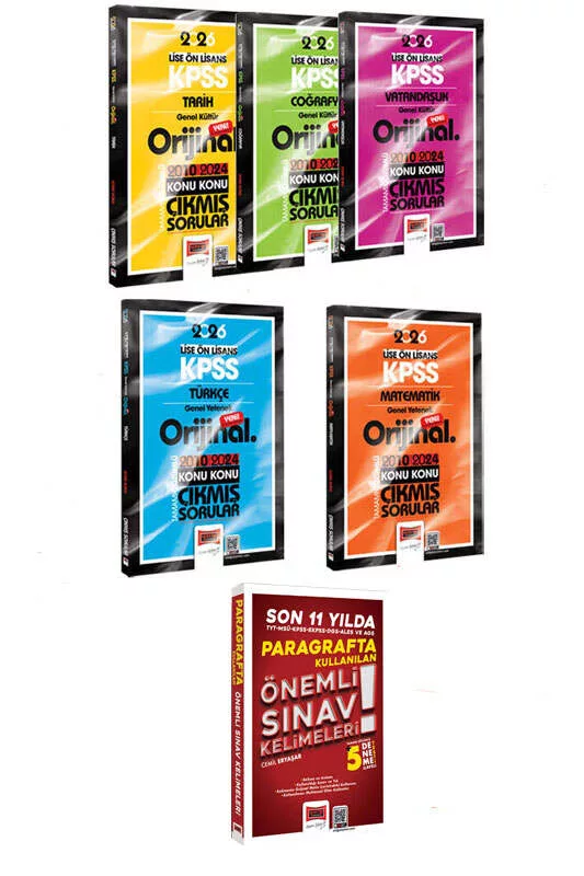 2024, 2026, Lise, Tüm Dersler, KPSS Kitap, Çıkmış Soru Kitabı, Yargı Yayınları 9999B1804