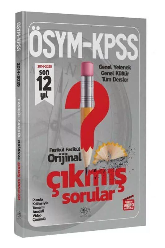 CBA Yayınları 2026 KPSS Genel Yetenek Genel Kültür Orijinal Son 12 Yıl Çıkmış Sorular Fasikül Çözümlü