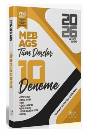 CBA Yayınları 2026 MEB-AGS Tüm Dersler 10 Deneme Çözümlü