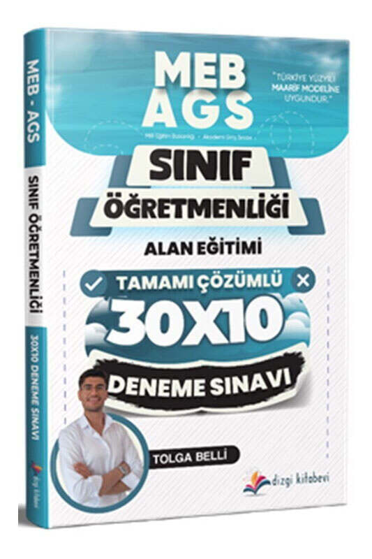 Dizgi Kitap 2026 MEB AGS ÖABT Sınıf Öğretmenliği Alan Eğitimi Tamamı Çözümlü 10 Deneme Sınavı