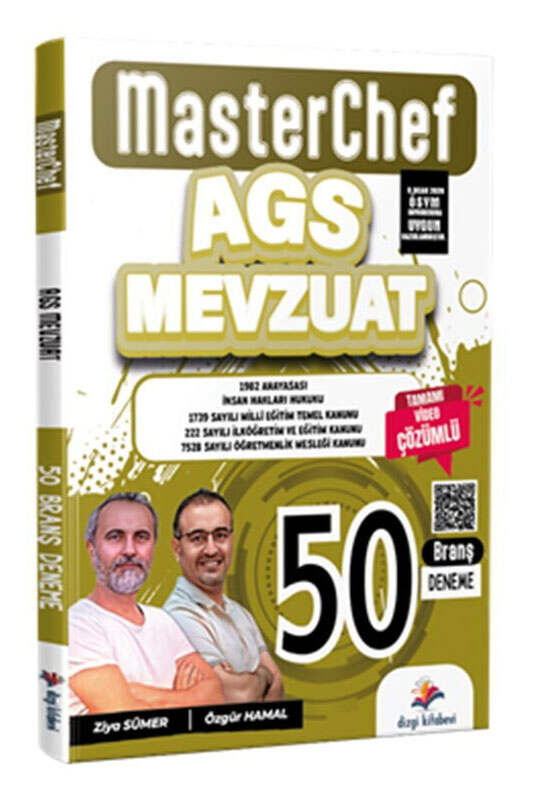 Dizgi Kitap MasterChef MEB AGS Mevzuat Tamamı Video Çözümlü 50 Branş Deneme