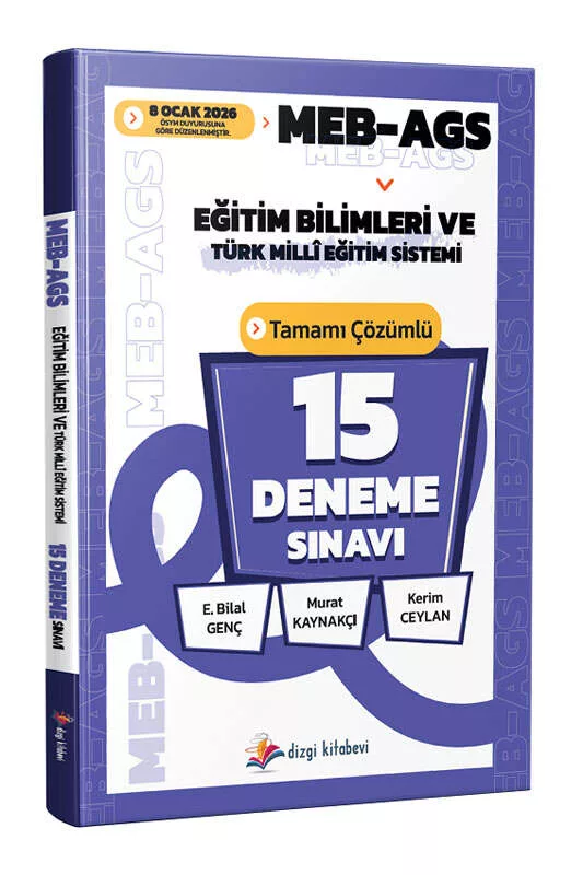 Dizgi Kitap MEB-AGS Eğitim Bilimleri ve Türk Milli Eğitim Sistemi 15 Deneme Çözümlü