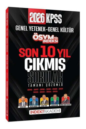 İndeks Akademi 2026 KPSS Genel Yetenek Genel Kültür ÖSYM nin İndeksi Çıkmış Sorular Son 10 Yıl Çözümlü