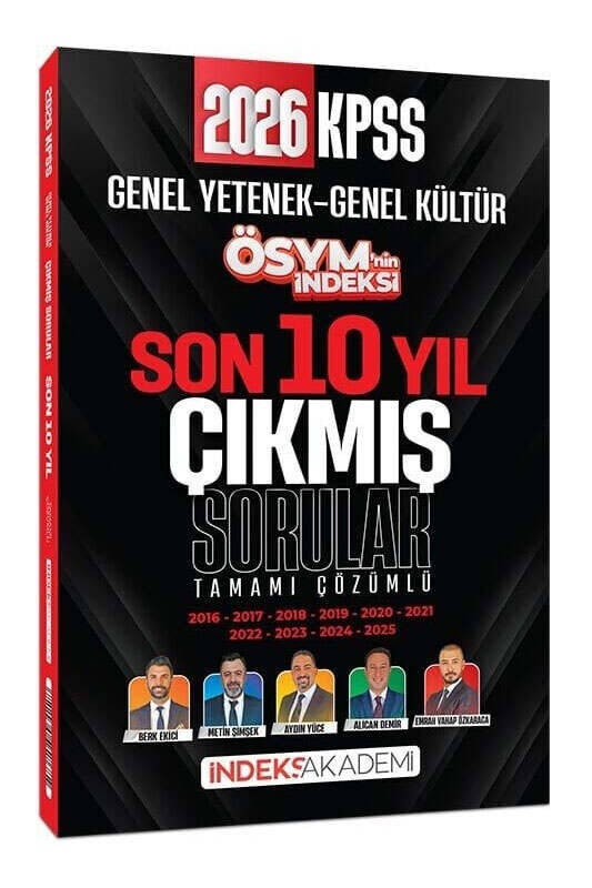 İndeks Akademi 2026 KPSS Genel Yetenek Genel Kültür ÖSYM nin İndeksi Çıkmış Sorular Son 10 Yıl Çözümlü