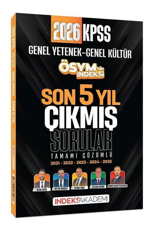 İndeks Akademi 2026 KPSS Genel Yetenek Genel Kültür ÖSYM nin İndeksi Çıkmış Sorular Son 5 Yıl Çözümlü